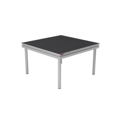 Podiumelement zwart 1m x 1m + 4 pootjes 80 cm.